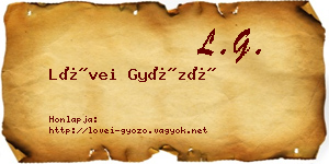 Lövei Győző névjegykártya